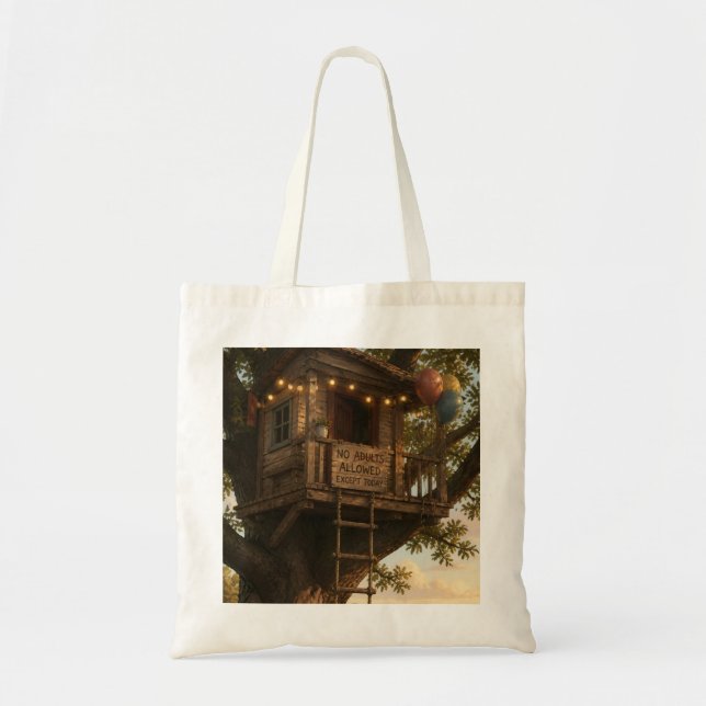 Tote Bag Cabane dans les arbres sauf aujourd'hui drôle  (Devant)