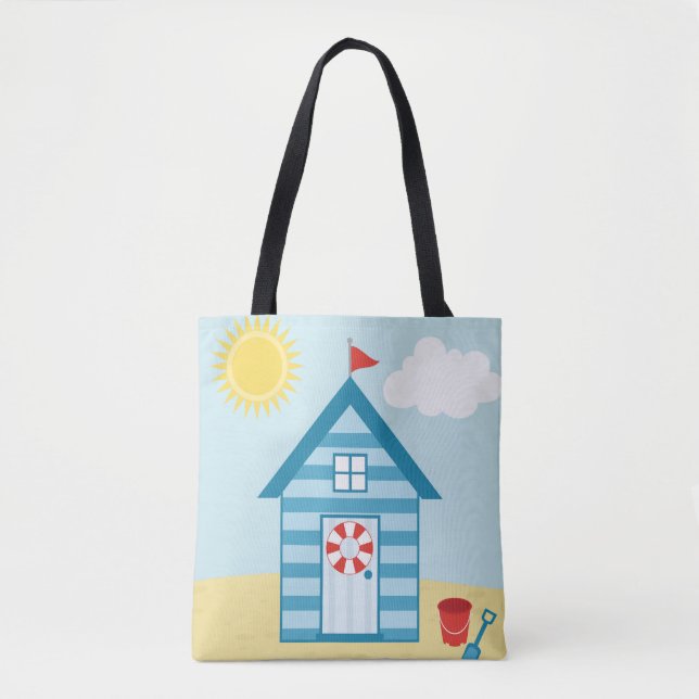 Tote Bag Cabane de plage bleue (Devant)