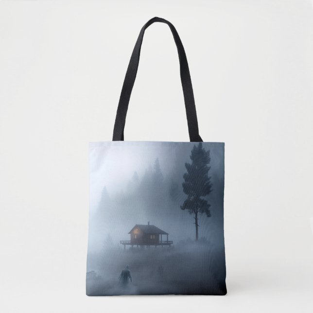 Tote Bag Cabine de journaux par le lac Haunted (Devant)