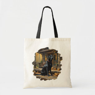 Tote Bag Cabine du journal de l'extracteur Black Labrador A