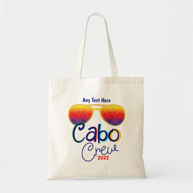 Tote Bag Cabo Crew Vacances Famille Lune de miel Groupe Fil (Devant)