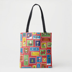 Tote Bag cacahuètes Motif des timbres de Noël