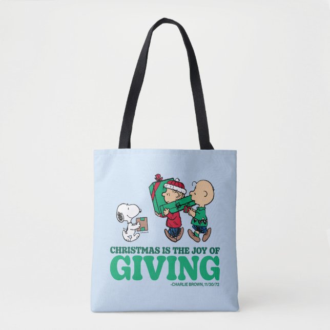 Tote Bag cacahuètes | Noël est la joie de donner (Devant)