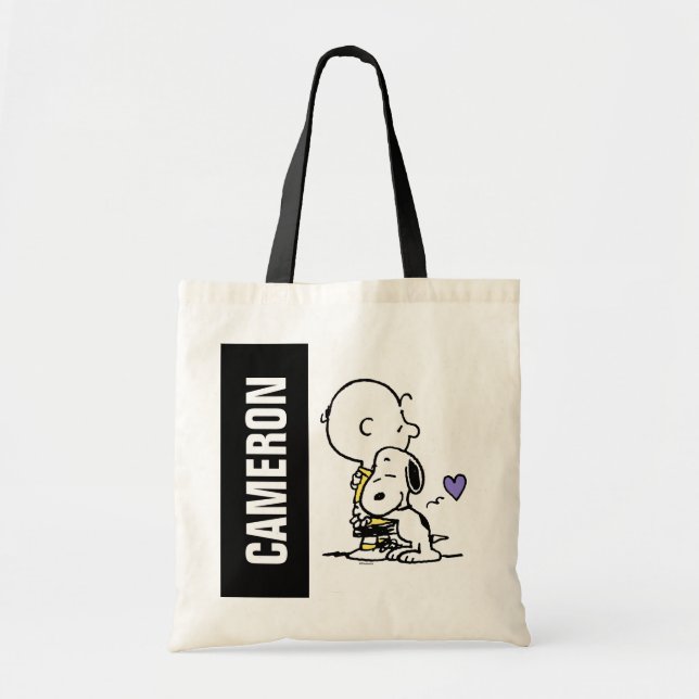Tote Bag cacahuètes | Saint Valentin | Charlie Brown & Snoo (Devant)