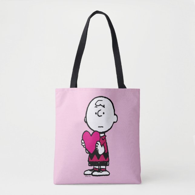 Tote Bag cacahuètes | Saint Valentin | Heart Charlie Brown (Devant)