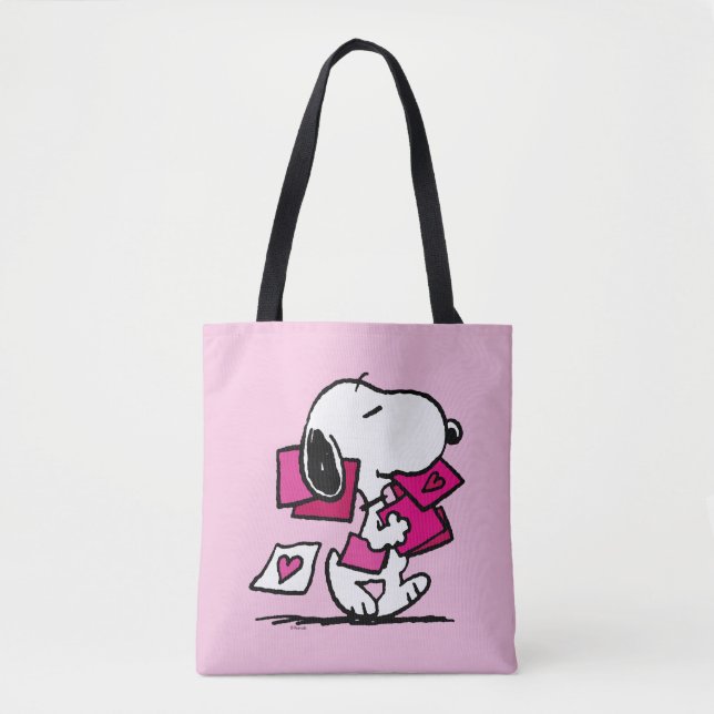 Tote Bag cacahuètes | Saint Valentin | Snoopy Avec Valentin (Devant)