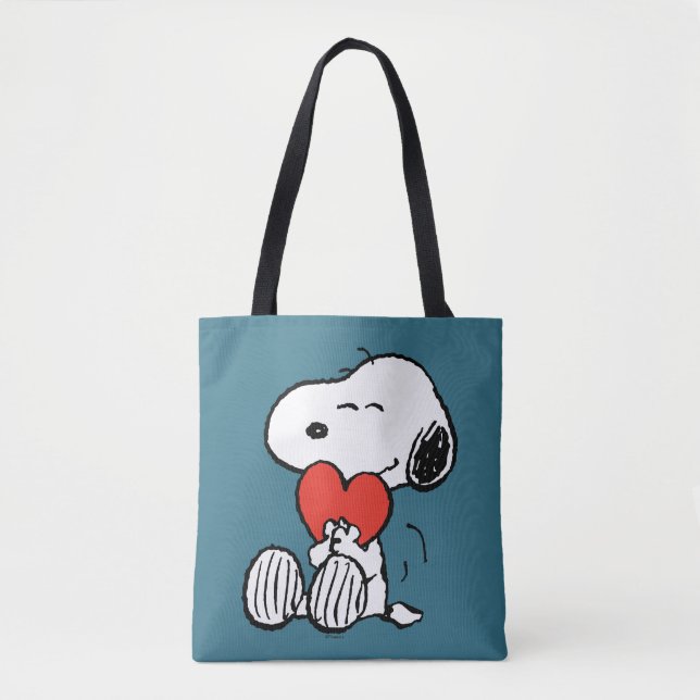 Tote Bag cacahuètes | Saint Valentin | Snoopy Heart Hug (Devant)