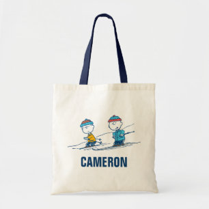 Tote Bag cacahuètes   Ski d'hiver Motif des pistes