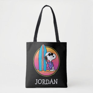 Tote Bag cacahuètes   Snoopy Beach Beagle   Ajouter Votre N