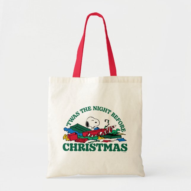 Tote Bag cacahuètes | Snoopy 'C'était la nuit avant Noël (Devant)