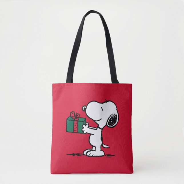 Tote Bag cacahuètes | Snoopy Christmas Gift Giver (Devant)