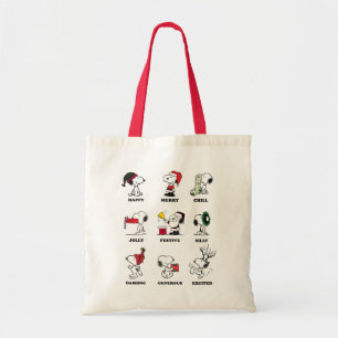 Tote Bag cacahuètes Snoopy Christmas Holiday Moods