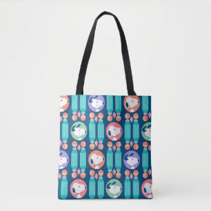 Tote Bag cacahuètes   Snoopy Dark Blue Deco Dreams Motif