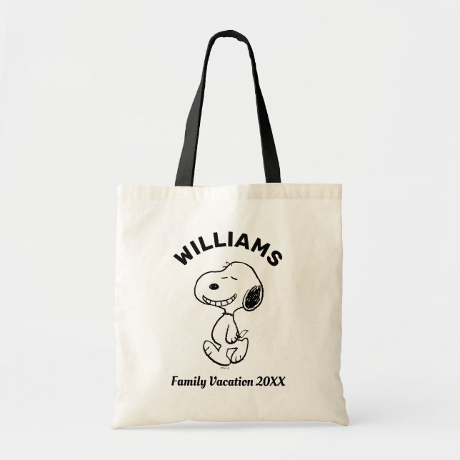Tote Bag cacahuètes | Snoopy Famille Vacances (Devant)