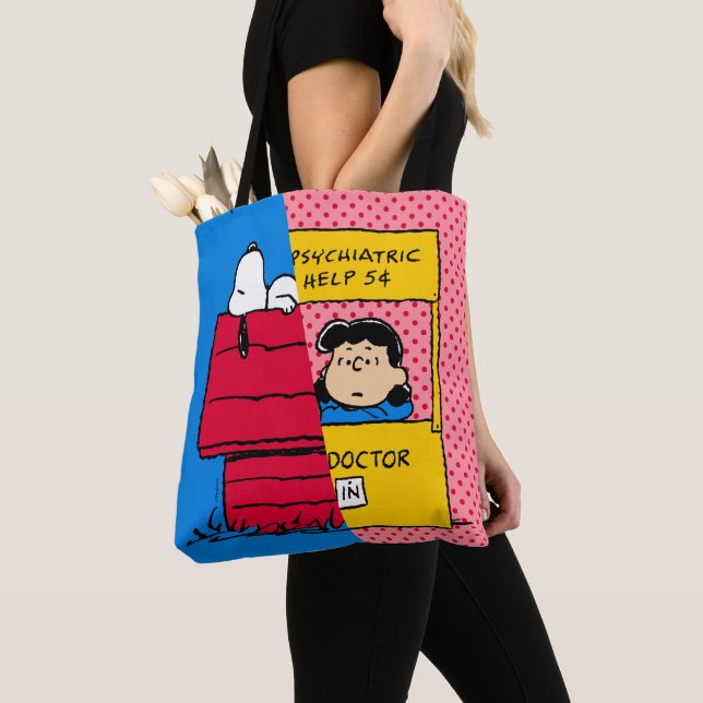 Tote Bag cacahuètes | Snoopy & Lucy Half & Half (De près)