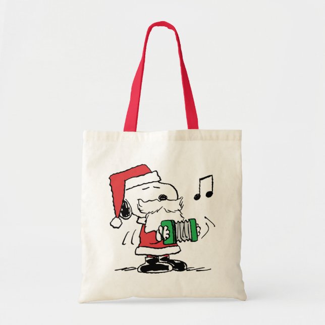 Tote Bag cacahuètes | Snoopy Santa Claus Accordian (Devant)