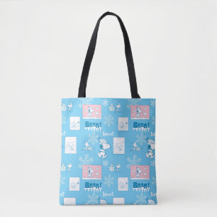 Tote Bag cacahuètes   Snoopy Snow Day Motif