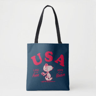 Tote Bag cacahuètes   Snoopy USA Land of the Free