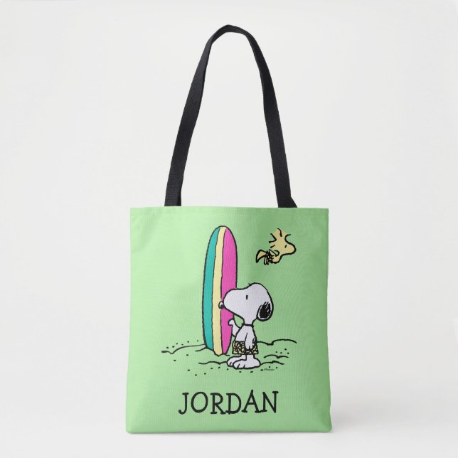 Tote Bag cacahuètes | Snoopy & Woodstock | Ajouter Votre No (Devant)
