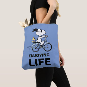 Tote Bag cacahuètes   Vélo Snoopy & Woodstock