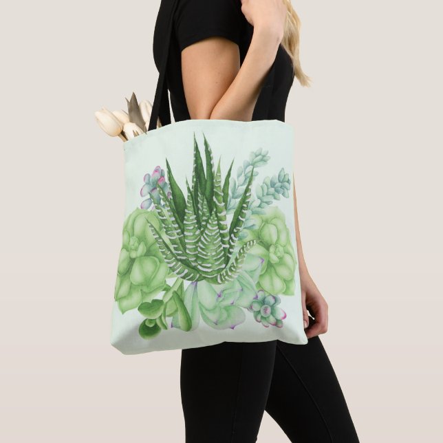 Tote Bag Cactus aquarelle (De près)