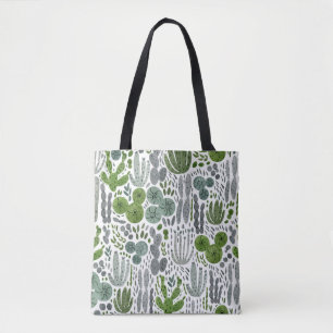 Tote Bag Cactus Aquarelle main peint Motif