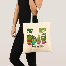 TOTE BAG CACTUS AVEC DE GRANDS FEUILLES ET CITE