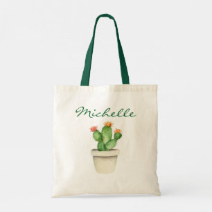 Tote Bag Cactus Cactées Aquarelle Moderne Désert Succulente