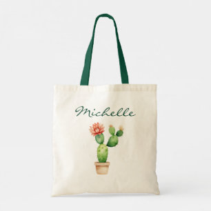 Tote Bag Cactus Cactées Aquarelle Moderne Désert Succulente