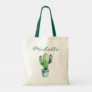 Tote Bag Cactus Cactées Désert Succulente Aquarelle Moderne