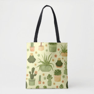 Tote Bag Cactus et succulents motif sans soudure. Housepla