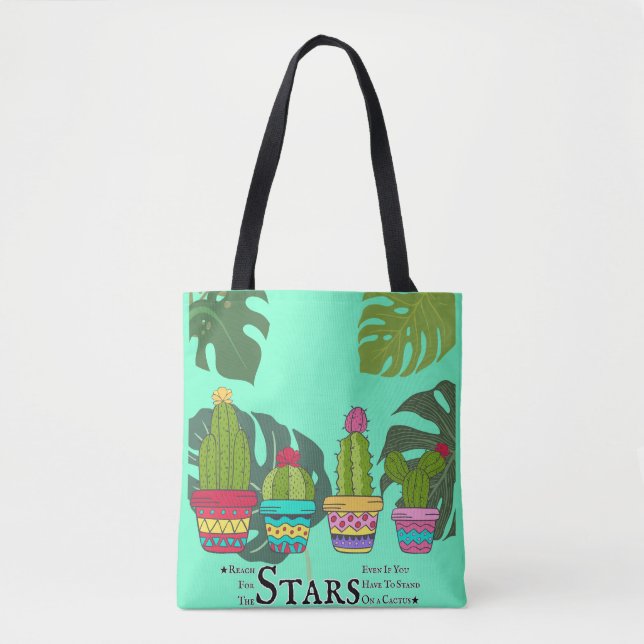 Tote Bag Cactus plante avec devis (Devant)