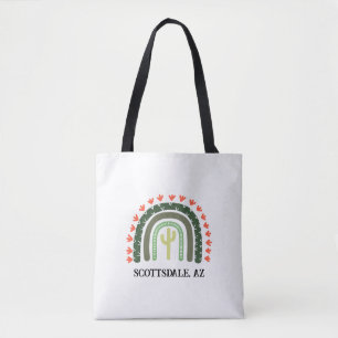 Tote Bag Cactus Rainbow LOCATION Orange Vert Moderne Amusan