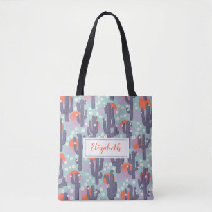 Tote Bag Cactus Sun Botanical Desert Floral Personnalisé