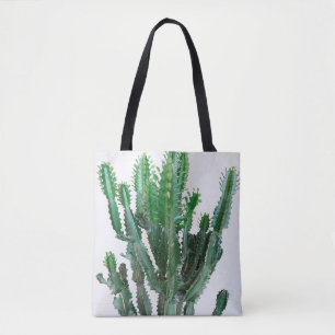 Tote Bag Cactus vert sur arrière - plan blanc.