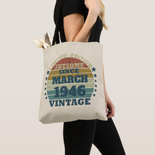 Tote Bag Cadeau d'anniversaire vintage personnalisé