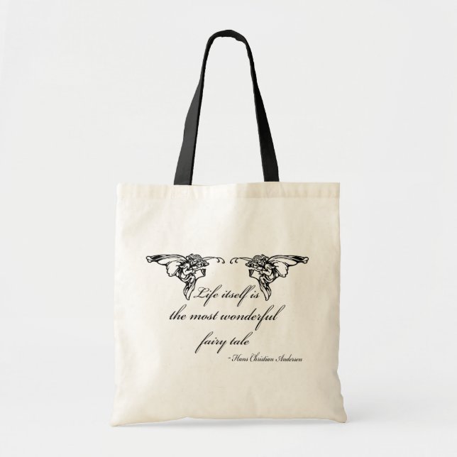 Tote Bag Cadeau de citation de conte de fées de Hans (Devant)