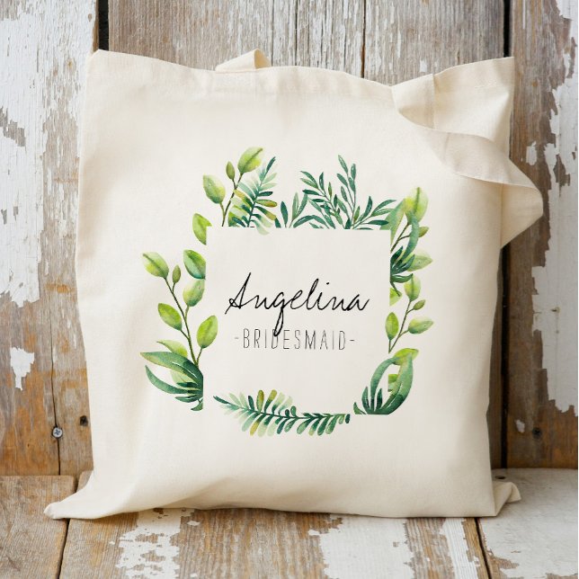 Tote Bag Cadeau de demoiselle d'honneur en feuille de palmi (Créateur téléchargé)