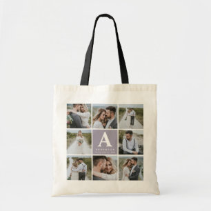 Tote Bag Cadeau de faveur initial monogramme multiphoto