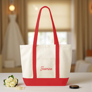 Tote Bag Cadeau de femme d'accueil personnalisé rouge
