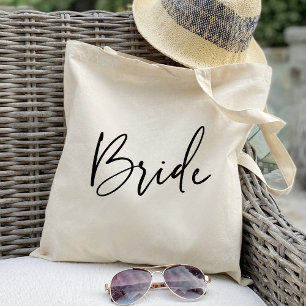 Tote Bag Cadeau de mariage chic calligraphié pour la mariée