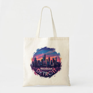 Tote Bag Cadeau de mariage personnalisé Skyline MICHIGAN DE