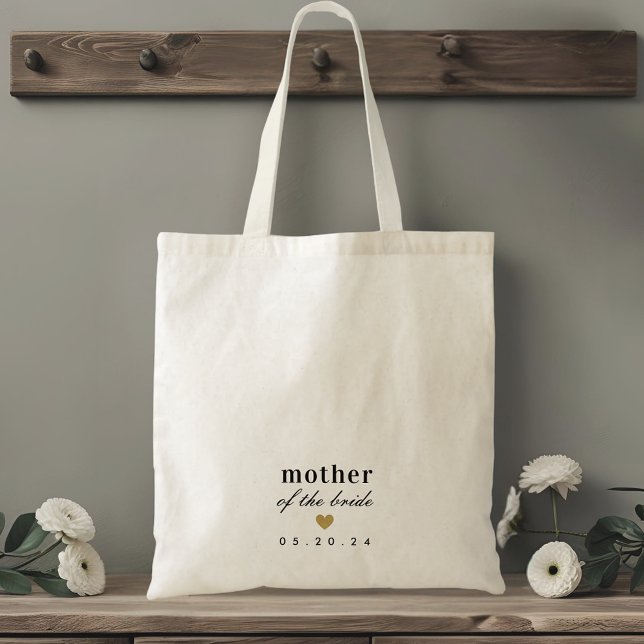 Tote Bag Cadeau de mère de la mariée au cœur d'or moderne (Créateur téléchargé)
