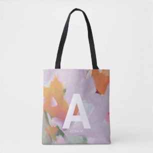 Tote Bag Cadeau de monogramme personnalisé d'art abstrait c