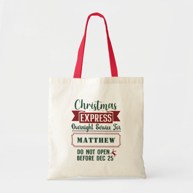Tote Bag Cadeau de Noël personnalisé de Père Noël (Devant)
