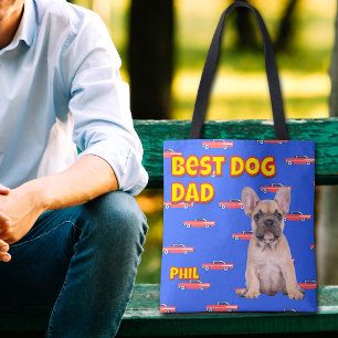 Tote Bag Cadeau de papa de chien - Photo personnalisée pour