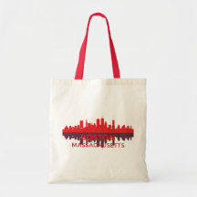 Cadeau de silhouette rouge de Boston Massachusetts