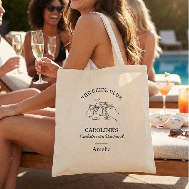 Tote Bag Cadeau de week-end de club de mariée Nom (Créateur téléchargé)