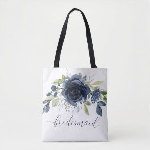 Tote Bag Cadeau Demoiselle d'Honneur Mariage Bleu Nuit Arge