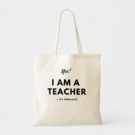 Tote Bag Cadeau drôle de professeur noir et blanc avec la